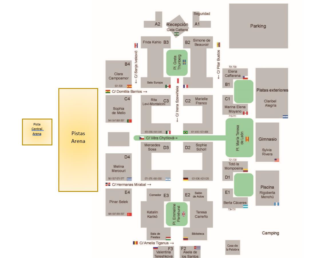 plano del Ceulaj con el nombre de todos los espacios